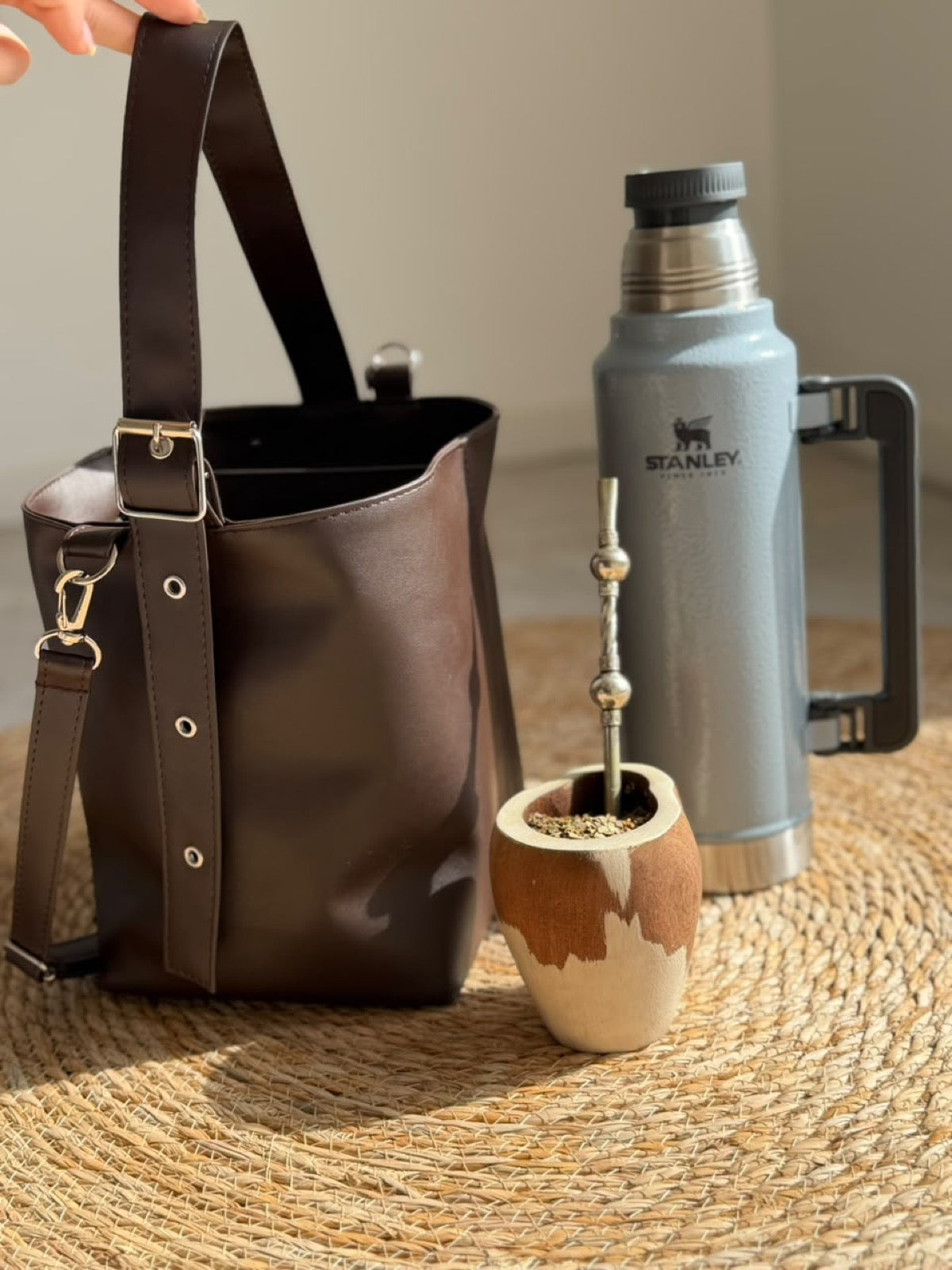 Set Matero MKA Café · Eco cuero marrón