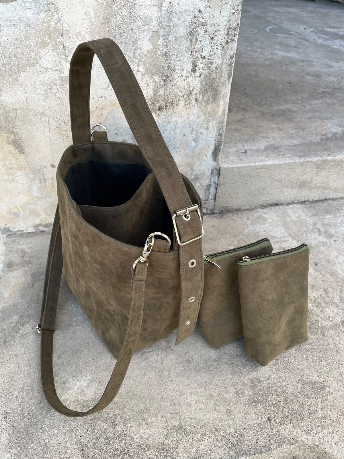 Set Matero MKA Oliva · Gamuza verde oliva
